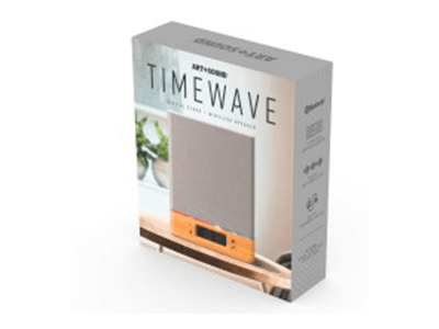 Art+Sound Timewave Bluetooth Speaker with Clock & LED -White
