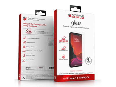 ZAGG - InvisibleShield Glass Screen Protector for Apple iPhone 11 Pro,Xs,X - Clear