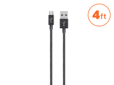 Belkin - Mixit Micro USB Cable 4ft - Metallic Black