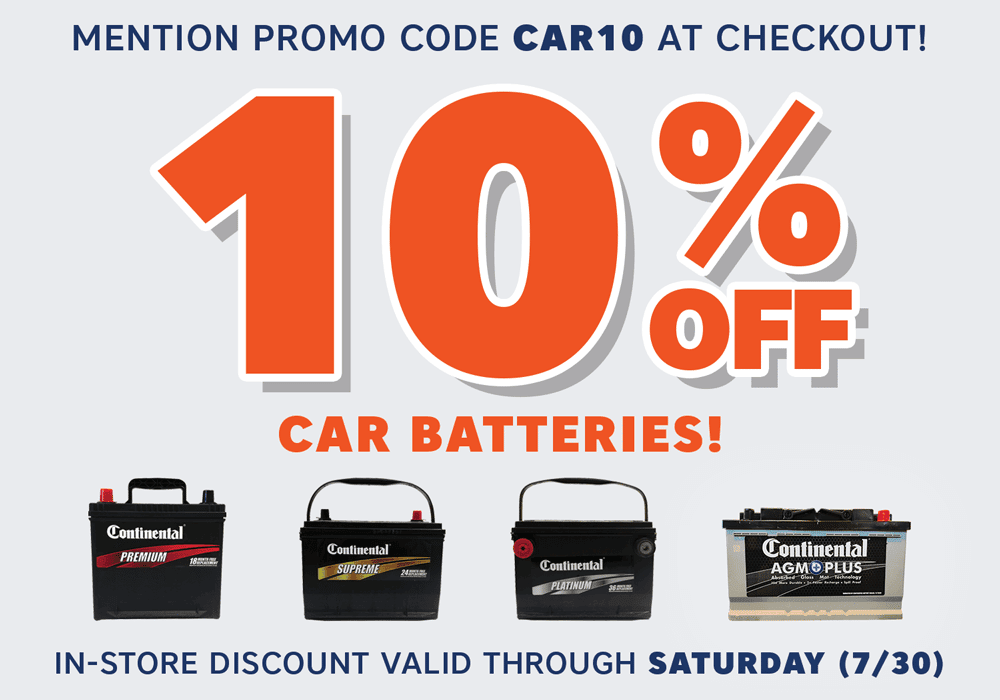 Coupon Discount 10% OFF All Car Batteries in July 2022