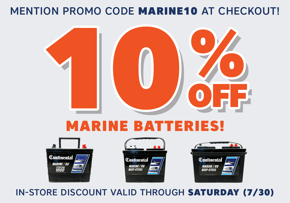 Coupon Discount 10% OFF All Marine Batteries in July 2022