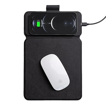KeySmart TaskPad Mini Wireless Charging Mousepad - Black