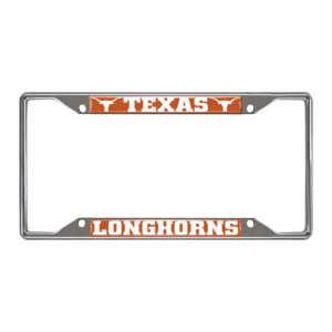 Texas Longhorns Chrome Metal License Plate Frame, 6.25in x 12.25in (14826)