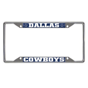 Dallas Cowboys Chrome Metal License Plate Frame, 6.25in x 12.25in (15033)