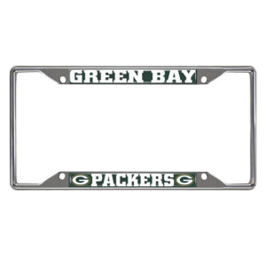 Green Bay Packers Chrome Metal License Plate Frame, 6.25in x 12.25in (15532)