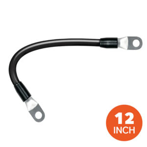 4 Gauge Golf Cart Battery Cables 12" Long Drive Best Cable Series - 100% Copper, 5/16" MAX Lugs, Heat-Shrink (205754-2100-002)