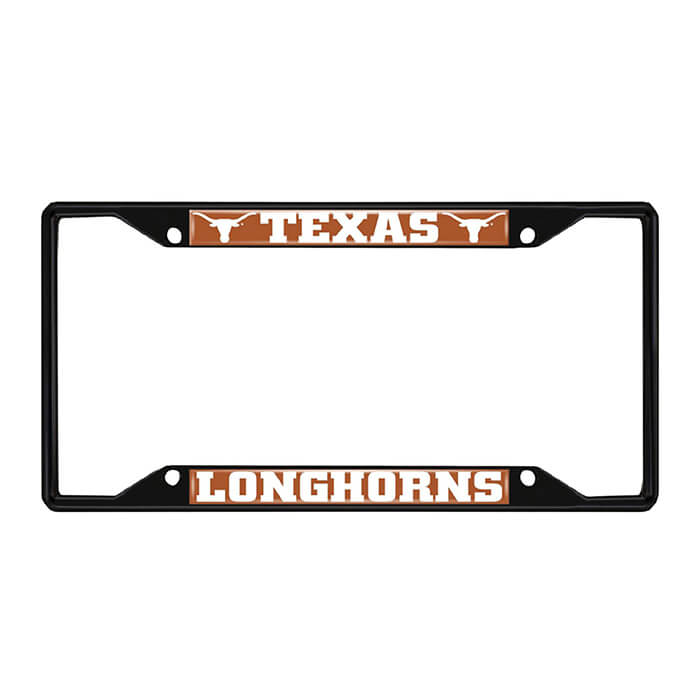Texas Longhorns Metal License Plate Frame Black Finish (31284)