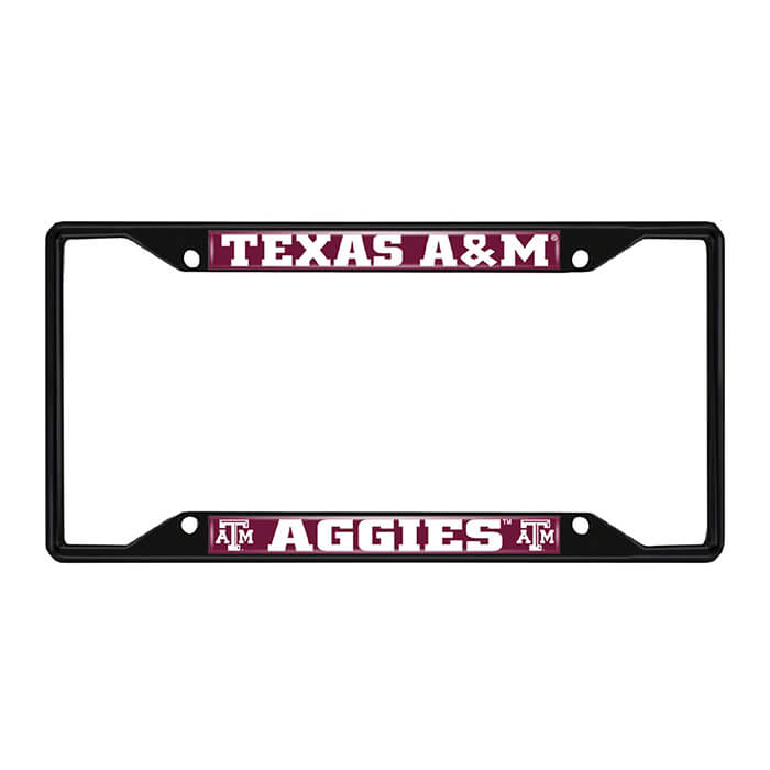 Texas A&M Aggies Metal License Plate Frame Black Finish (31285)