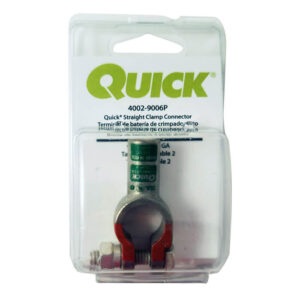 Quick Cable Quick Straight Clamp Connector 2/0 Gauge Positive Polarity (4002-2100-001P)