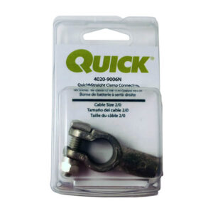Quick Cable 2/0 Gauge Negative Straight Clamp Tin Plated Copper Battery Terminal (4020-2100-001N)