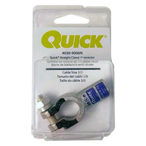 Quick Cable Quick Straight Clamp Connector 3/0 Gauge Negative Polarity (4030-2100-001N)