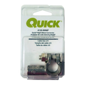 Quick Cable 2/0 Gauge Positive Right Elbow Battery Terminal Connector (4120-2100-001P)