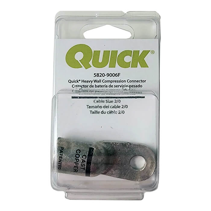 Quick Cable Heavy Walled 2/0 Gauge Compression Lugs 3/8" Stud Connectors (5820-2100-001F)