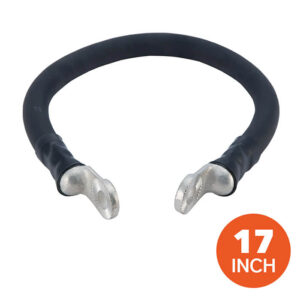 QuickLinks 2/0 Gauge Battery Jumper Cable 17" Center to Center Negative - Heavy Duty 2/0 AWG Copper, Stud-to-Stud (7630-2100-002N)