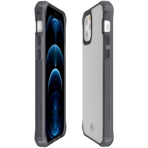 Itskins Level 2 HybridFrost Case for Apple iPhone 12 Pro Max - Transparent, Black (AP4P-HYBMK-BKTR)
