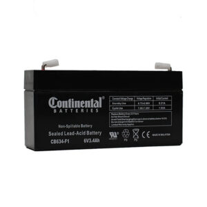 Continental 6 Volt 3.4 Amp SLA Battery F1 (CB634-F1)