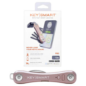 KeySmart Pro Key Holder with Tile Smart Bluetooth Tracking Location - Rose Gold (KS411-ROS)