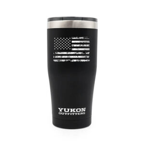 Yukon Outfitters 20oz Tumbler - Distressed US Flag, Black (YO20BLACKUSA)