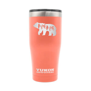 Yukon Outfitters 20oz Tumbler - Mama Bear, Coral (YO20CORALMBEAR)
