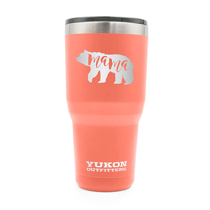 Yukon Outfitters 30oz Tumbler - Mama Bear, Coral (YO30CORALMBEAR)