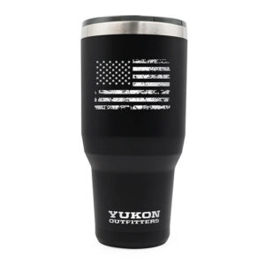 Yukon Outfitters 40oz Tumbler - Distressed US Flag, Black (YO40BLACKUSA)
