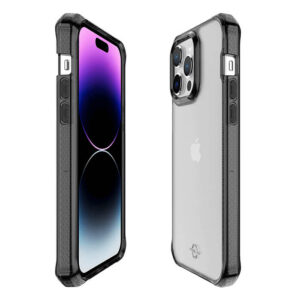 ItSkins Hybrid R Clear iPhone 14 Pro Max Case - Black and Transparent (AP4M-HBMKC-BKTR)