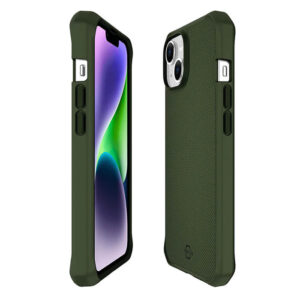 ItSkins HYBRID R Nylon MagSafe Case for iPhone 14 Plus - Olive Green (AP4R-HMABA-KAKI)