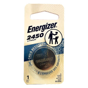 Energizer CR2450 3V Lithium Coin Battery ECR2450 - Replaces DL2450 - for Key Fobs, Glucose Monitors, Watches - 1 Pack (CR2450)