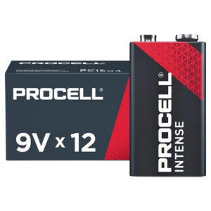 Duracell Procell Intense 9V Batteries, Alkaline PX1604 with Snap Connectors 12-Pack (PCI9V12)