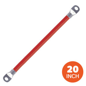 6 Gauge Golf Cart Battery Cables 20" Long Drive Red - 100% Copper, 5/16" Lug-to-Lug (205605-2100-002)