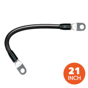 4 Gauge Golf Cart Battery Cables 21" Long Drive Best Cable Series - 100% Copper, 5/16" MAX Lugs, Heat-Shrink (205769-2100-002)