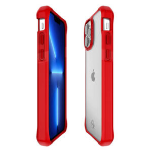 Itskins Hybrid R Solid Case for Apple iPhone 13 Pro Max - Plain Red and Transparent (AP2M-HYBSO-PRTR)