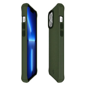Itskins HYBRID R Nylon iPhone 13 Pro Protective Case - Olive Green (AP2X-HYBFS-KAKI)