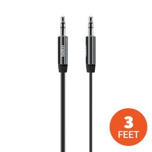 Belkin MiXiT Tangle-Free Flat 3.5mm Aux Cable - 3FT Black Audio Cord (AV10127TT03-BLK)