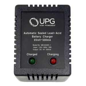 UPG 6V 500mA Automatic Dual Stage Sealed Lead Acid Battery Charger - 7.4V Fast Charge & 6.8V Trickle Maintain (D1741)