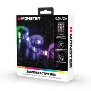 Monster 6.5 ft Multi-Color LED Light Strip with Remote Control (MLB7-1054-BLK)