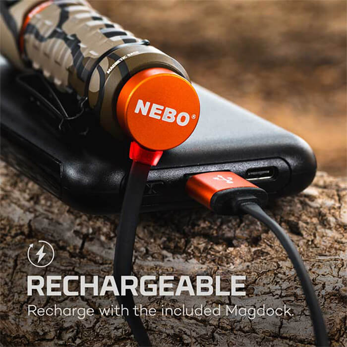 NEBO TORCHY 2K 2000 Lumen USB Rechargeable MossyOak Bottomland Pocket Flashlight (NEB-FLT-1062)