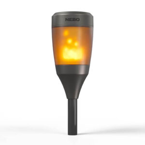 NEBO Solar Torch with Steel Pole Rechargeable Flickering Flame Landscape Light (NEB-LTN-0007)