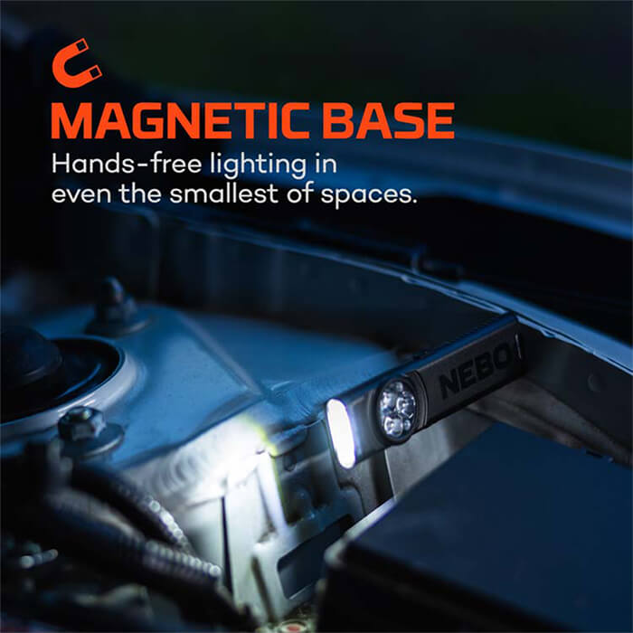 NEBO SLIM MINI UV 2-in-1 150 Lumen Rechargeable Pocket Light with Dual UV-A LEDs, Magnetic Base and Pocket Clip (NEB-POC-1005)