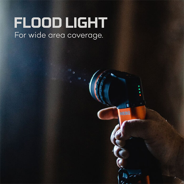 NEBO Master Series SL25 500 Lumen Waterproof Rechargeable Spotlight, 400m Beam, COB Flood Light, Power Bank (NEB-SPT-1005)