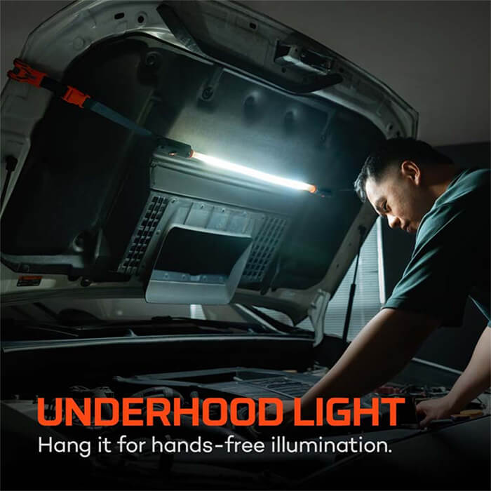 NEBO Bando 1K 1000 Lumen Rechargeable Automotive Work Light with Flexible COB LED Band, Magnetic Bases (NEB-WLT-0034)