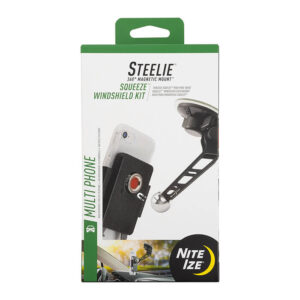 Nite Ize Steelie Squeeze Windshield Kit Magnetic Car Phone Mount with Squeeze Clamp, 360° Rotation (STSWK-01-R8)