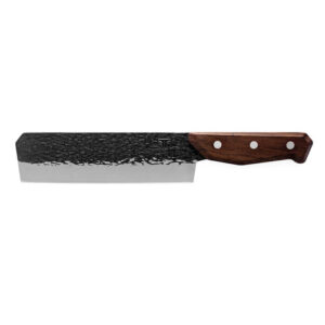 True Utility PrimalForge Nakiri Knife Rustic Cutlery - 5Cr15MoV Stainless Steel with Monzo Wood Handle (TRU-FXK-0008)