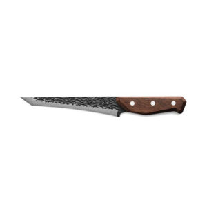 True Utility PrimalForge Tanto Slicer Rustic Cutlery - 7.25" 5Cr15MoV Steel with Monzo Wood Handle (TRU-FXK-1017)