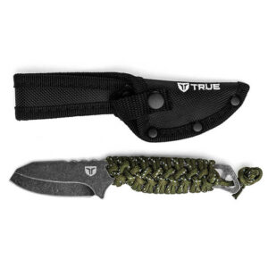 True Utility NEKKID Fixed Blade Knife - 3Cr13 Stainless Steel Stonewashed with Paracord Wrapped Handle (TRU-FXK-1020)