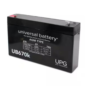 UPG 6V 7Ah F1 Terminal AGM Sealed Lead Acid Rechargeable Battery (UB670-F1)
